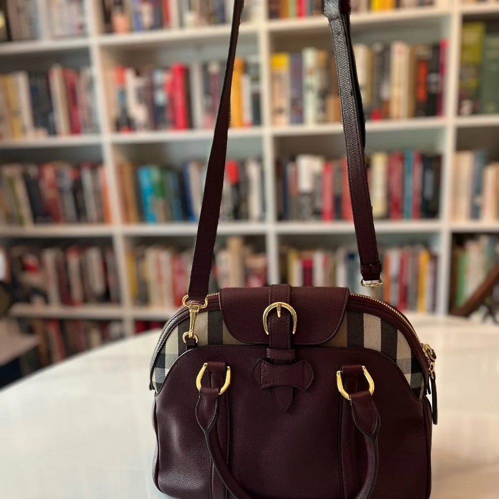 Burberry Dark Red Leather 2-way Bag - Picture 3 of 16